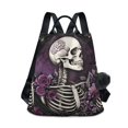 thumbnail image 1 of FORMRS Women's Travel Backpack Purse Anti-Theft Hidden Pockets Casual Shoulder Bag, Purple Skull Pattern, 1 of 7
