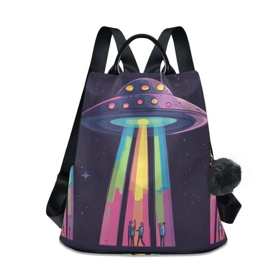 FORMRS Women's Travel Backpack Purse Anti-Theft Hidden Pockets Casual Shoulder Bag, Purple UFO