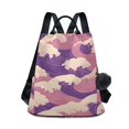 thumbnail image 1 of FORMRS Women's Travel Backpack Purse Anti-Theft Hidden Pockets Casual Shoulder Bag, Purple Wave Pattern, 1 of 7