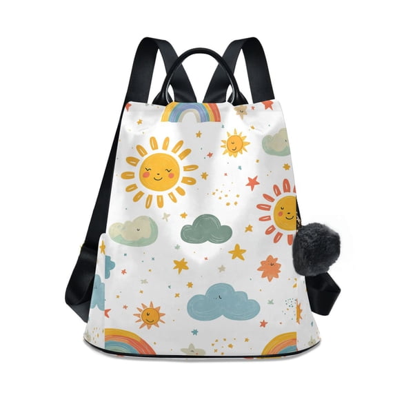 FORMRS Women's Travel Backpack Purse Anti-Theft Hidden Pockets Casual Shoulder Bag, Rainbows Pattern