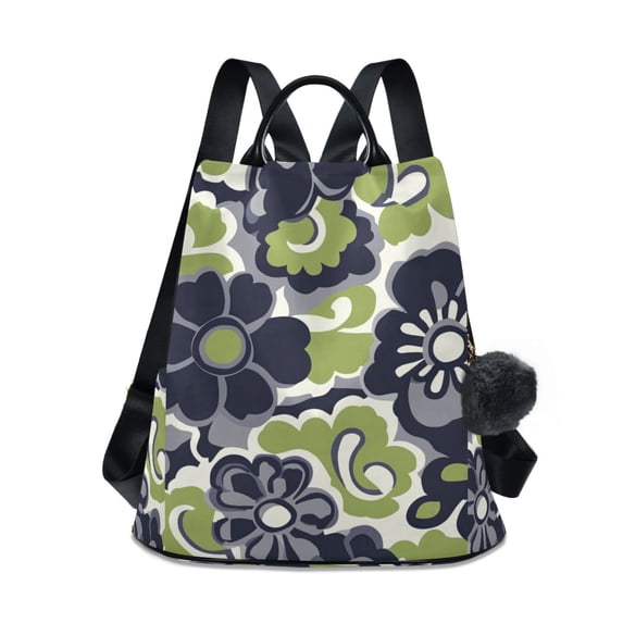 FORMRS Women's Travel Backpack Purse Anti-Theft Hidden Pockets Casual Shoulder Bag, Retro Floral Pattern