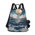 thumbnail image 1 of FORMRS Women's Travel Backpack Purse Anti-Theft Hidden Pockets Casual Shoulder Bag, Rolling Waves, 1 of 7
