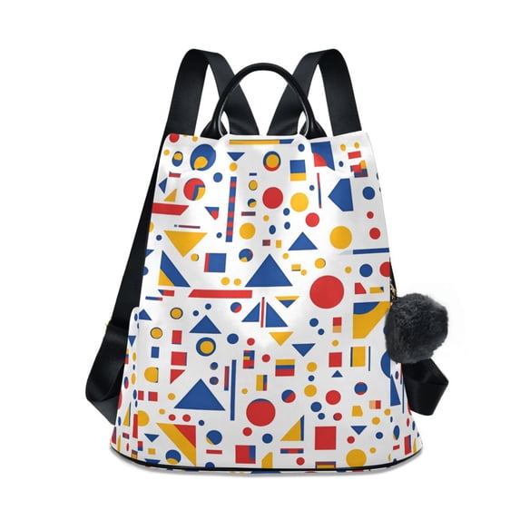 FORMRS Women's Travel Backpack Purse Anti-Theft Hidden Pockets Casual Shoulder Bag, Simple Shapes