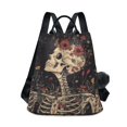 thumbnail image 1 of FORMRS Women's Travel Backpack Purse Anti-theft Hidden Pockets Casual Shoulder Bag, Skeleton with Flowers Pattern, 1 of 7