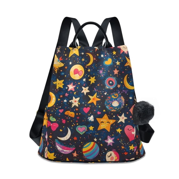 FORMRS Women's Travel Backpack Purse Anti-Theft Hidden Pockets Casual Shoulder Bag, Small Space Pattern