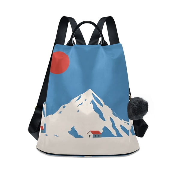 FORMRS Women's Travel Backpack Purse Anti-Theft Hidden Pockets Casual Shoulder Bag, Snow Mountain