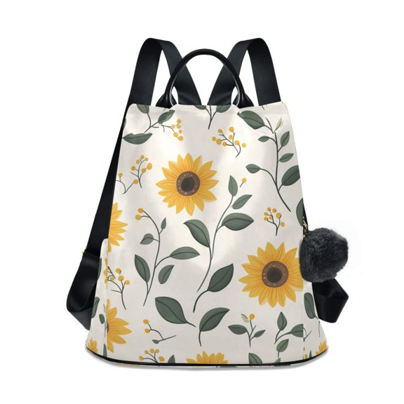 FORMRS Women's Travel Backpack Purse Anti-theft Hidden Pockets Casual Shoulder Bag, Sunflower Pattern
