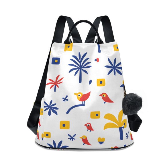 FORMRS Women's Travel Backpack Purse Anti-theft Hidden Pockets Casual Shoulder Bag, Tropical Rhythm