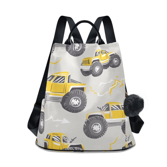 FORMRS Women's Travel Backpack Purse Anti-Theft Hidden Pockets Casual Shoulder Bag, Trucks Pattern