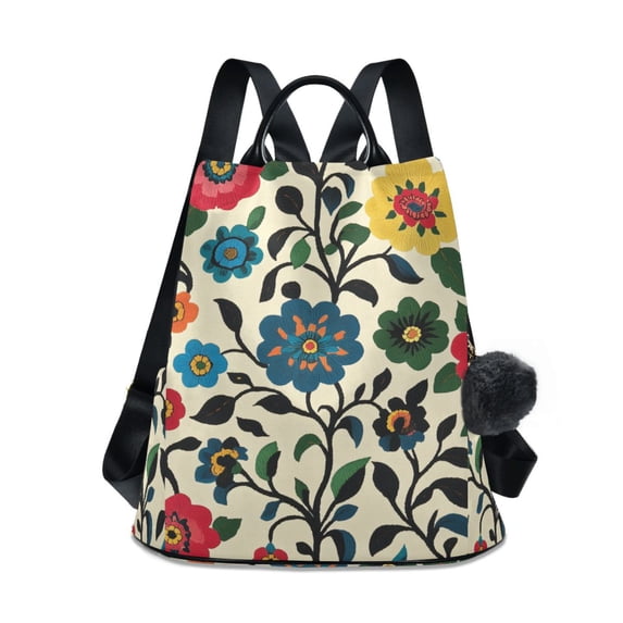 FORMRS Women's Travel Backpack Purse Anti-Theft Hidden Pockets Casual Shoulder Bag, Vibrant Floral