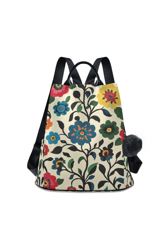 Women's Travel Backpack Purse Anti-theft Hidden Pockets Casual Shoulder Bag, Vibrant Floral