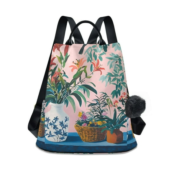 FORMRS Women's Travel Backpack Purse Anti-theft Hidden Pockets Casual Shoulder Bag, Vibrant Flowers
