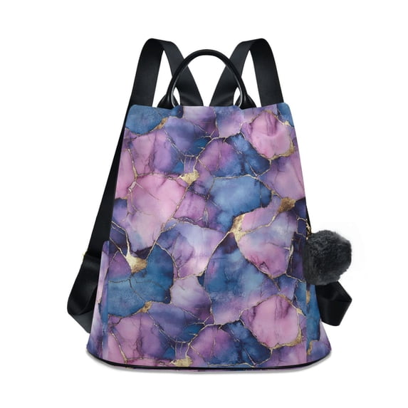 FORMRS Women's Travel Backpack Purse Anti-Theft Hidden Pockets Casual Shoulder Bag, Watercolor Pink Marble Pattern