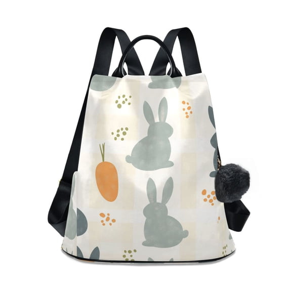 FORMRS Women's Travel Backpack Purse Anti-Theft Hidden Pockets Casual Shoulder Bag, Whimsical Rabbits