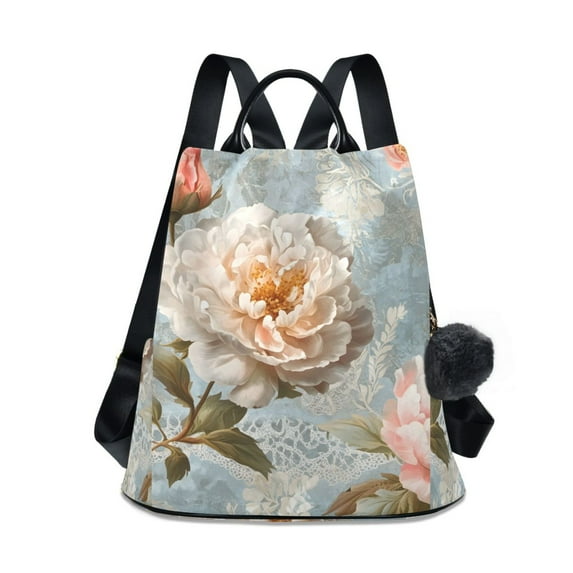 FORMRS Women's Travel Backpack Purse Anti-Theft Hidden Pockets Casual Shoulder Bag, Whimsical Rose