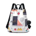 thumbnail image 1 of FORMRS Women's Travel Backpack Purse Anti-Theft Hidden Pockets Casual Shoulder Bag, White Simple Shapes, 1 of 7