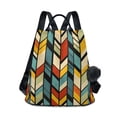 thumbnail image 1 of FORMRS Women's Travel Backpack Purse Anti-Theft Hidden Pockets Casual Shoulder Bag, Yellow Geometric, 1 of 7