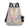 thumbnail image 1 of FORMRS Women's Travel Backpack Purse Anti-Theft Hidden Pockets Casual Shoulder Bag, Yellow Wildflower Pattern, 1 of 7