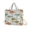 thumbnail image 1 of FORMRS Womens Corduroy Tote Bag Crossbody Shoulder Purse Handbag with Detachable Strap, Abstract Fish Pattern, 1 of 7