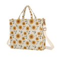 thumbnail image 1 of FORMRS Womens Corduroy Tote Bag Crossbody Shoulder Purse Handbag with Detachable Strap, Beige Sunflower Pattern, 1 of 7