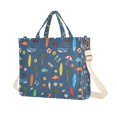 thumbnail image 1 of FORMRS Womens Corduroy Tote Bag Crossbody Shoulder Purse Handbag with Detachable Strap, Blue Beach Pattern, 1 of 7