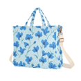 thumbnail image 1 of FORMRS Womens Corduroy Tote Bag Crossbody Shoulder Purse Handbag with Detachable Strap, Blue Flowers Pattern, 1 of 7
