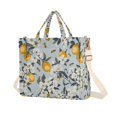 thumbnail image 1 of FORMRS Womens Corduroy Tote Bag Crossbody Shoulder Purse Handbag with Detachable Strap, Blue Lemons Pattern, 1 of 7