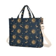 thumbnail image 1 of FORMRS Womens Corduroy Tote Bag Crossbody Shoulder Purse Handbag with Detachable Strap, Blue Sun Moon Pattern, 1 of 7