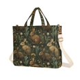 thumbnail image 1 of FORMRS Womens Corduroy Tote Bag Crossbody Shoulder Purse Handbag with Detachable Strap, Brown Floral Rabbits Pattern, 1 of 7