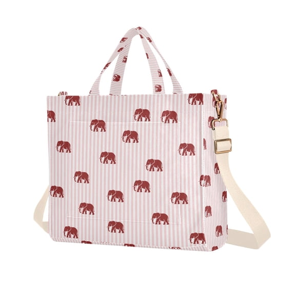 FORMRS Womens Corduroy Tote Bag Crossbody Shoulder Purse Handbag with Detachable Strap, Cartoon Elephant Pattern