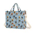 thumbnail image 1 of FORMRS Womens Corduroy Tote Bag Crossbody Shoulder Purse Handbag with Detachable Strap, Cartoon Hockey Pattern, 1 of 7