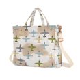 thumbnail image 1 of FORMRS Womens Corduroy Tote Bag Crossbody Shoulder Purse Handbag with Detachable Strap, Colorful Airplanes Pattern, 1 of 7