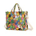 thumbnail image 1 of FORMRS Womens Corduroy Tote Bag Crossbody Shoulder Purse Handbag with Detachable Strap, Colorful Birds Pattern, 1 of 7