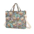 thumbnail image 1 of FORMRS Womens Corduroy Tote Bag Crossbody Shoulder Purse Handbag with Detachable Strap, Colorful Water Lilies Pattern, 1 of 7