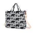 thumbnail image 1 of FORMRS Womens Corduroy Tote Bag Crossbody Shoulder Purse Handbag with Detachable Strap, Gray Bear Paws Pattern, 1 of 7
