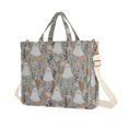thumbnail image 1 of FORMRS Womens Corduroy Tote Bag Crossbody Shoulder Purse Handbag with Detachable Strap, Gray Cartoon Ghost, 1 of 6