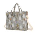 thumbnail image 1 of FORMRS Womens Corduroy Tote Bag Crossbody Shoulder Purse Handbag with Detachable Strap, Gray Floral Ghost, 1 of 7