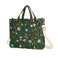 thumbnail image 1 of FORMRS Womens Corduroy Tote Bag Crossbody Shoulder Purse Handbag with Detachable Strap, Green Forest Pattern, 1 of 7