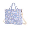 thumbnail image 1 of FORMRS Womens Corduroy Tote Bag Crossbody Shoulder Purse Handbag with Detachable Strap, Light Blue Daisy Pattern, 1 of 7