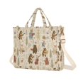 thumbnail image 1 of FORMRS Womens Corduroy Tote Bag Crossbody Shoulder Purse Handbag with Detachable Strap, Musical Animals Pattern, 1 of 7