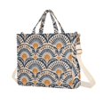 thumbnail image 1 of FORMRS Womens Corduroy Tote Bag Crossbody Shoulder Purse Handbag with Detachable Strap, Orange Art Pattern, 1 of 7