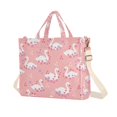 thumbnail image 1 of FORMRS Womens Corduroy Tote Bag Crossbody Shoulder Purse Handbag with Detachable Strap, Pink Cartoon Swans Pattern, 1 of 7