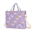 thumbnail image 1 of FORMRS Womens Corduroy Tote Bag Crossbody Shoulder Purse Handbag with Detachable Strap, Purple Cartoon Rabbit Pattern, 1 of 5