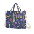 thumbnail image 1 of FORMRS Womens Corduroy Tote Bag Crossbody Shoulder Purse Handbag with Detachable Strap, Vibrant Ocean Pattern, 1 of 7
