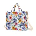 thumbnail image 1 of FORMRS Womens Corduroy Tote Bag Crossbody Shoulder Purse Handbag with Detachable Strap, Watercolor Flowers Pattern, 1 of 7