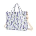 thumbnail image 1 of FORMRS Womens Corduroy Tote Bag Crossbody Shoulder Purse Handbag with Detachable Strap, Watercolor Lavender Pattern, 1 of 7