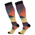 thumbnail image 1 of FORMRS Womens Knee High Socks Casual Long Thick Travel Daily Wear, 1 Pair, Astronaut and Sky, 1 of 6