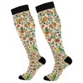 thumbnail image 1 of FORMRS Womens Knee High Socks Casual Long Thick Travel Daily Wear, 1 Pair, Beige Cartoon Animals, 1 of 6