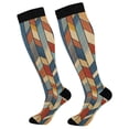 thumbnail image 1 of FORMRS Womens Knee High Socks Casual Long Thick Travel Daily Wear, 1 Pair, Beige Geometric, 1 of 6