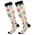 thumbnail image 1 of FORMRS Womens Knee High Socks Casual Long Thick Travel Daily Wear, 1 Pair, Beige Retro Flower, 1 of 6